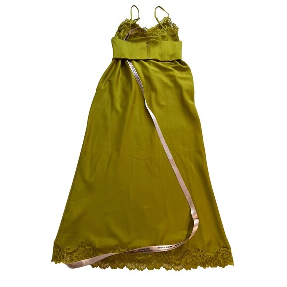House of CB Salma Satin Slip Dress in Chartreuse - Picture 4 of 5